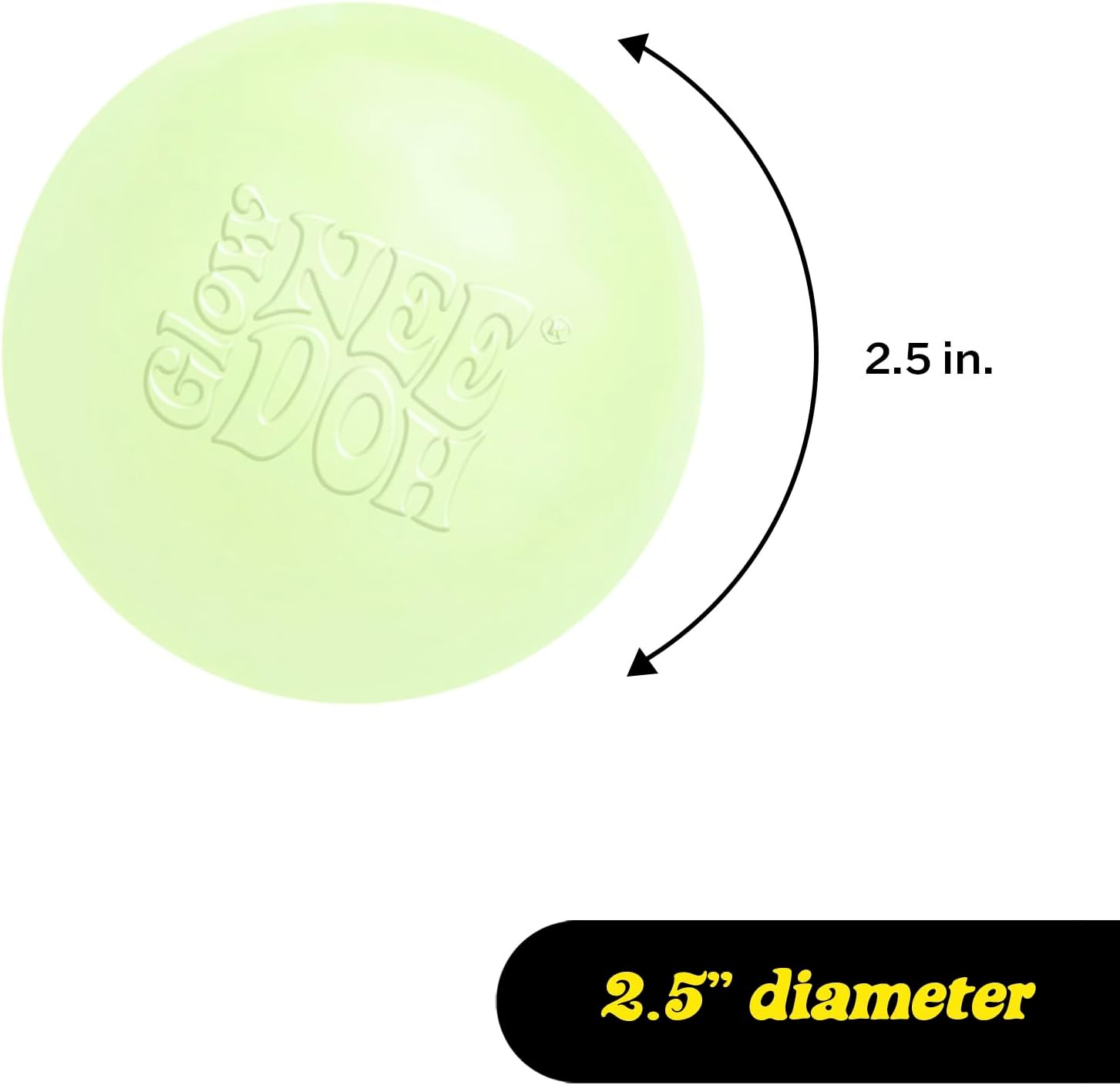 Schylling NeeDoh Glow in The Dark - Sensory Squeeze Toy - Gratifying Glowing Glob - 2.5 Wide - Glow in The Dark (Pack of 1) - Image 4